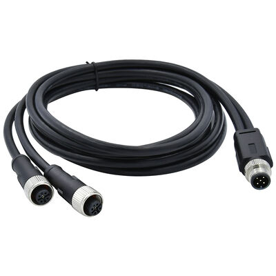 M8 4-pins Male Ronde Sensor Connector Gevormde Y-Splitter 26AWG x 4C PUR Kabel Voldoet aan IP67 voor Automobielsignalen