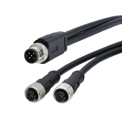 M8 4-pins Male Ronde Sensor Connector Gevormde Y-Splitter 26AWG x 4C PUR Kabel Voldoet aan IP67 voor Automobielsignalen