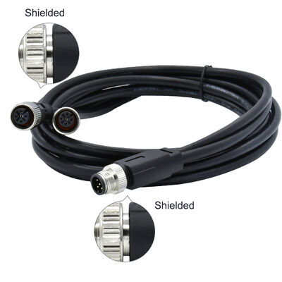 M8 4-pins Male Ronde Sensor Connector Gevormde Y-Splitter 26AWG x 4C PUR Kabel Voldoet aan IP67 voor Automobielsignalen