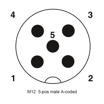 M12 Mannelijk Front Panel Mount 5 Spelden met Staartm12 Cirkel Automobiel Elektro Waterdichte Schakelaar