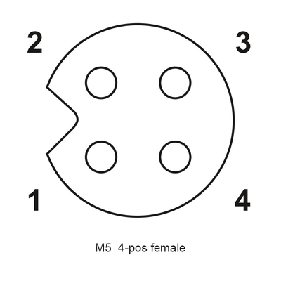 Rechtstreeks Gevormde Waterdichte Kabelschakelaar 4P die 5P 3P 2P een Vrouwelijke M5-Schakelaar coderen