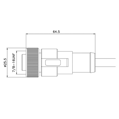 Mechanische de Kabelschakelaars van 250V 5P 7/8 Duim die rechtstreeks Vrouwelijke 5 Pin Connector vormen
