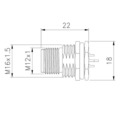 Industrie de Automatisering M12 maakt het Type van Schakelaar300v 8 Pin Straight Soldeersel Schakelaar waterdicht