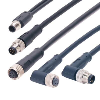 Maakt de Rechte hoek Gevormde Kabel M8 Schakelaar 4 Pin Connector waterdicht 90 Graden