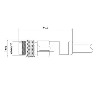 Rechte Vormende de Machts Waterdichte Schakelaar 9.2mm van PA66 M16 Kabel