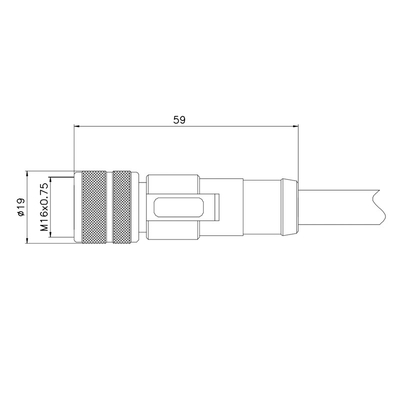 PA66 GF Wijfje Beschermde M16 maakt Schakelaar Rigoal M16 14 Pin Connector waterdicht