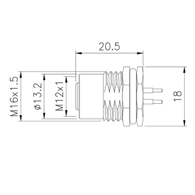 4mm de Kabel1.5a PA M12 maakt Schakelaarpa66 Comité waterdicht opzet PCB-Schakelaar