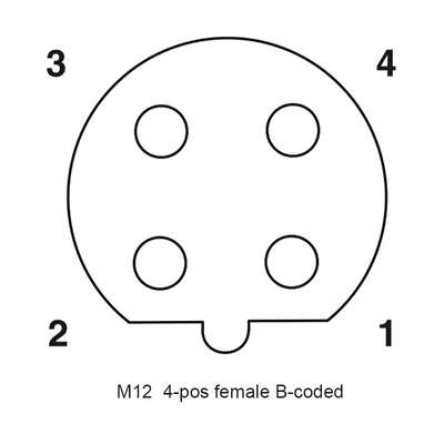 B de Code M12 maakt Schakelaar 4p Mannelijk Front Ip 67 PA66 1.5A voor Automobiel waterdicht